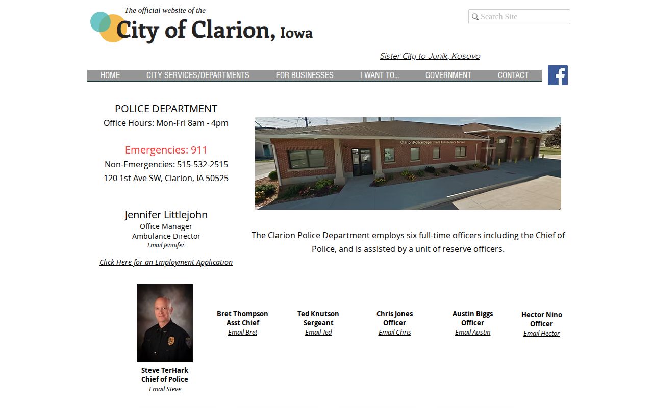 Clarion Police recent arrest report contact page