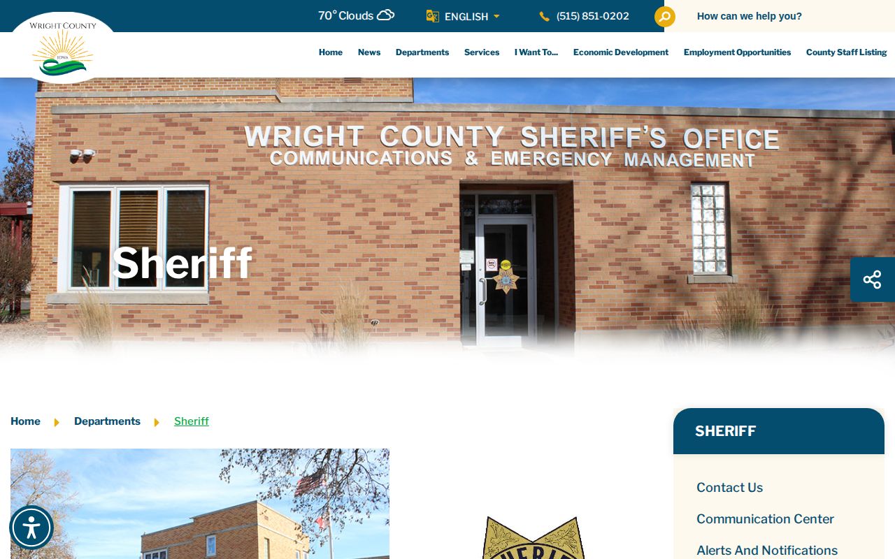 Wright County Sheriff jurisdiction information for Belmond arrest records