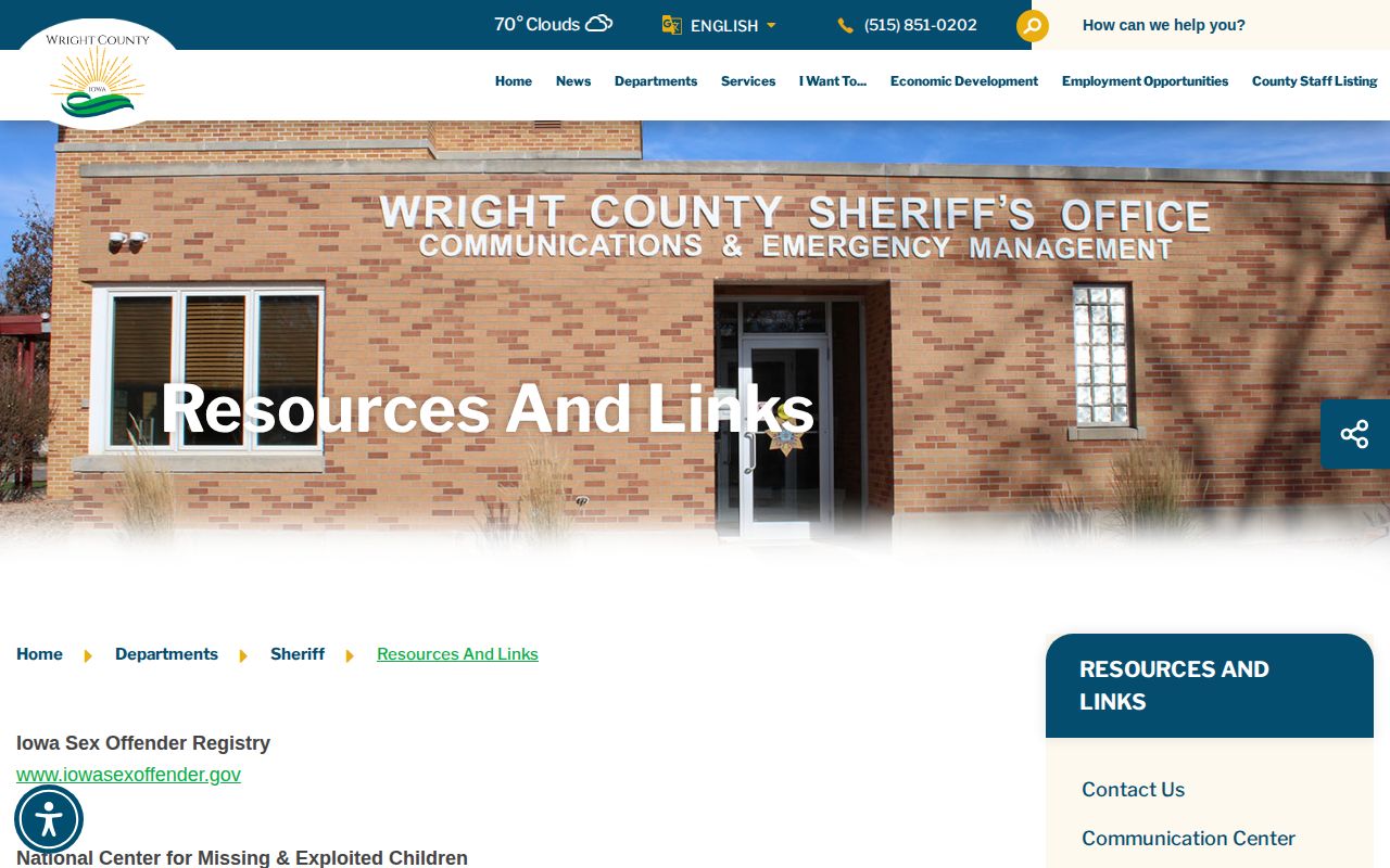 Wright County Sheriff official resources and court links