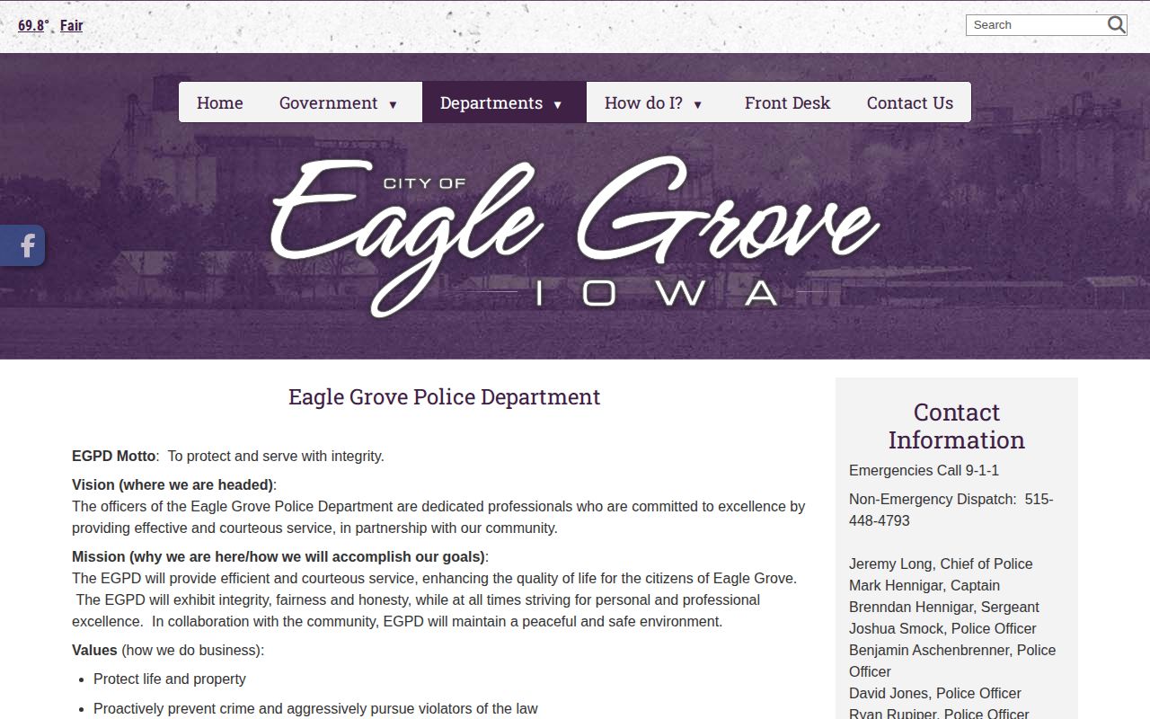 Eagle Grove Police recent arrest report resources